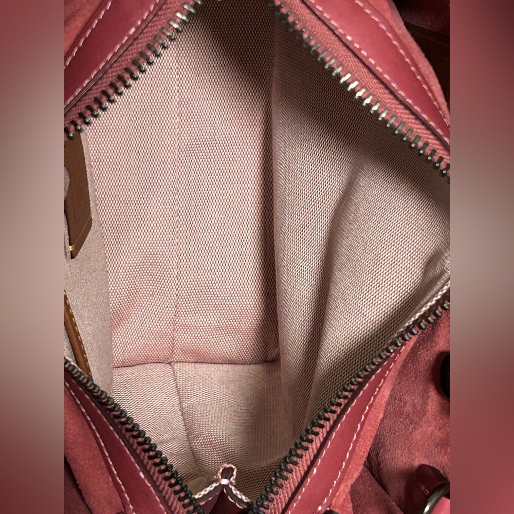 COACH Rogue 25 Upwoven Leather and Smooth Glovetanned Leather in Rouge/Multi - Picture 12 of 17